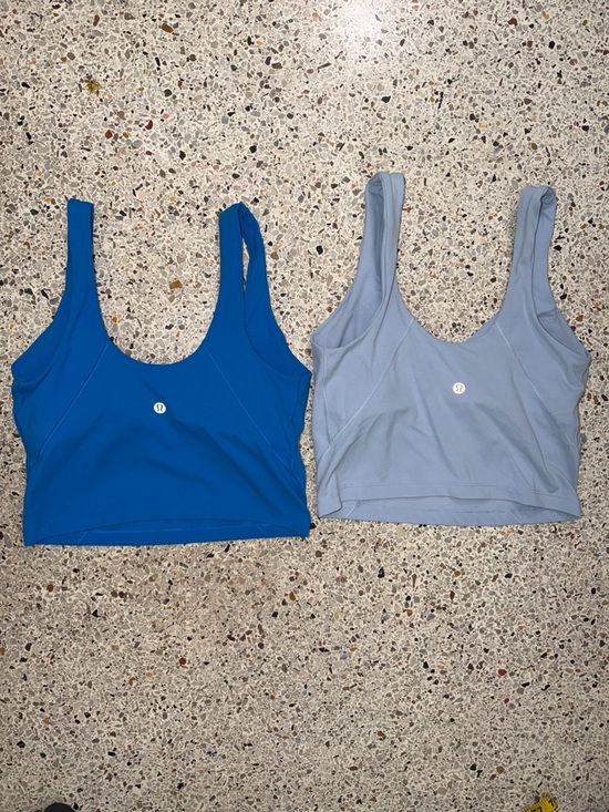 lululemon athletica Tops - Lot of two Lululemon blue align tank tops built in bra with pads 6